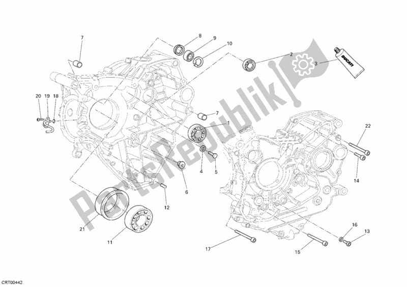 Tutte le parti per il Cuscinetti Del Basamento del Ducati Superbike 1198 USA 2011
